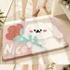 Alfombras absorbentes populares y adorables para baño, alfombras de dibujos animados para uso doméstico, adecuadas para baños, dormitorios y inodoros, con una textura de cachemira sintética