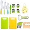 Set de Cuchillos Infantiles Montessori para Cortar Frutas, Tabla de Cortar, Set de Enseñanza de Suplementos Alimenticios, Cuchillo Pelador de Mano No Dañino
