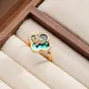 Anillo Nala Nala Estilo Vintage con Concha de Abulón y Perla para Mujer, Anillo para Dedo Índice que No se Desvanece, Sensación de Nicho de Alta Gama