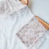 Tela de Cortina Blanca con Adorno de Encaje de Malla Fondo para Fotografía de Bodas Falda para Mesa de Comedor Tela para Ropa
