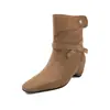 Primer Encuentro: Botines estilo Jimeiraed con hebilla para mujer, nueva colección 2026, botas de moda y adelgazantes para todas las estaciones