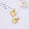 Cor-Preservada Ouro Areia Coisas Boas Acontecem Pequena Flor de Pêssego Contas Separadas Pingente Galvanizado Ouro Areia Fortuna DIY Pulseira Colar com Caracteres de Bênção