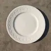 Prato Plano Cerâmico Embossado Francês Prato de Jantar Ocidental Prato para Bife Prato para Massa Prato de Prato Doméstico Prato de Prato para Hotel Restaurante Prato para Pratos Frios