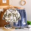 Trajes de Ropa de Otoño para Niños al por Mayor, Nuevos y Modernos Conjuntos de Dos Piezas de Manga Larga Guapos para Bebés y Niños, de Moda