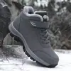 Zapatos para Personas Mayores de Hombre Forrados de Felpa Cálidos de Invierno de Algodón Suela Suave para Papá Antideslizantes Zapatos para Caminar para Personas de Mediana Edad y Mayores Botas de Nieve de Algodón