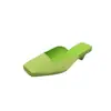 Versión de Piel de Oveja de las Sandalias Mocasín Cuadradas de Satén con Tacón de Triángulo Estilo Francés para Mujer, Nuevo Estilo de Verano