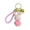 Chaveiro de Resina Cartoon Coelho do Amor Baimao para Homens e Mulheres Criativo Fofo Exquisito Anel de Chaveiro de Casal Pingente de Mochila Escolar