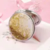 Espejo de Maquillaje de Arena Líquida de Moda Mini Espejo Femenino Tapa abatible Doble cara Plegable Pequeño Redondo Portátil Al por Mayor 01
