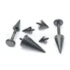 F136 Titanio Negro Rosca Externa Clavo de Espiga Clavo de Labio Clavo de Nariz Clavo de Ceja G23 Aleación de Titanio Joyería para Piercings Accesorios
