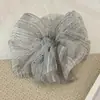 Scrunchie Jumbo de Satén Retro para Niñas, Lazo para el Cabello de Leopardo de Moda Resistente, Accesorio para el Cabello con Banda Elástica de Alta Elasticidad, Lazo para el Cabello con Sensación de Alta Gama