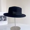 Sombrero de Ala Plana Decorativo de Seda y Lino de Lana Australiana para Mujer, Invierno Luz de Lujo Versátil Elegante Vintage Tendencia de Moda