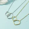 Collar Irregular de Doble Anillo para Mujer, Cadena para Clavícula, Cadena para el Cuello, Moda Estudiantil Versátil Sexy Accesorio para el Cuello, Estilo de Celebridad de Internet, Realza la Elegancia