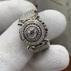 Anillo de Zirconia Blanca Incrustada Fuente de Comercio Electrónico Transfronterizo Sanjie Joyería de Mano de Compromiso Boda de Lujo Europeo y Americano para Hombre