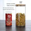 Fabricante Atacado de Pote de Vidro Selado Vidro de Alto Borosilicato Multiestilo Tampa de Bambu Pote de Armazenamento de Chá Pote de Armazenamento de Vidro