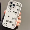Estilo Minimalista de Venta Caliente Transfronteriza Estampado de Pata de Gato para Pareja Funda Protectora Anti-Caídas Cobertura Total para iPhone 18Pm