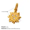 Novo Estilo Doce e Fofo Europeu e Americano DIY Pingente de Estrela, Lua e Coração com Diamante Aço Inoxidável Banhado a Ouro 18K Acessórios Criativos