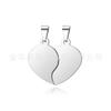 Suministro transfronterizo colgante de corazón de acero inoxidable DIY acero titanio pareja etiqueta de corazón collar amor llavero