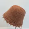 Gorro de Lana Tejido de Borde Crudo Liso de Alta Calidad para Otoño e Invierno, Simple y Casual, Cálido y Protector de Orejas, Sombrero de Pescador Versátil y para Rostro Pequeño