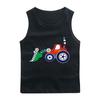 Chaleco para niño verano nuevo camiseta sin mangas para niño algodón ligero transpirable patrón de excavadora ropa de moda para niños