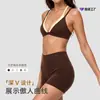 Nuevo sujetador deportivo cruzado de bloques de color transfronterizo para mujer, a prueba de impactos, de soporte, transpirable, de dos piezas simuladas, hermoso sujetador de yoga para espalda para correr