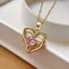Collar para Mujer, Collar de Flor con Piedra Microincrustada de Cobre, Diseño de Nicho, Temperamento de Piedra, Colgante de Cobre, Cadena para Clavícula, Joyería de Moda