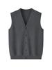 Chaleco Yangtze de Lana Peinada Pura para Hombre, Cuello en V, Tejido de Capa de Aire Espesado, Chaleco Cardigan de Punto Cálido