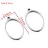 Marco colgante de acero inoxidable con base de gema hueca geométrica y un solo orificio, accesorios de joyería hechos a mano.