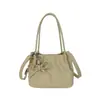 Bolso Cubo Estilo Coreano con Lazo Suave para Mujer, Nuevo Modelo Verano 2026, Sencillo y Versátil, Tacto de Alta Gama, Bolso de Hombro Cruzado