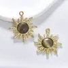 Novo Pingente de Sol Olho de Gato com Incrustação Irregular de Nicho Acessórios para Pulseira de Miçangas Feita à Mão, Colar, Brincos