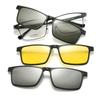 TJ8209 Marco de Metal de Montura Completa Lente Polarizado Tipo Pinza Magnético Visión Nocturna Miopía Gafas de Sol Marco Lente