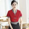 Ropa de trabajo de hotel, ropa de verano para mujer, olla caliente, restaurante, catering chino, casa de té, granja, camarero, uniforme de manga corta