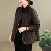 Tiro real 2026 Otoño/Invierno elegante acolchado con relleno chaqueta abrigo de algodón para mujer nuevo ligero cálido ajustado