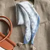 Bufanda Doble Cara Elegante de Algodón y Lino Hecha a Mano con Puntos para Mujer, Pañuelo Cuadrado Pequeño Chic, Versátil para Primavera y Otoño, Protección para el Cuello, Chal Delgado de Seda
