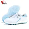 Suministrados Directamente por el Fabricante, Zapatos Deportivos Repelentes al Agua con Malla Transpirable, Correas Giratorias, Suelas Antideslizantes, Zapatos de Golf Ligeros para Mujer