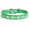 Produtos para animais de estimação DIY, roupas mais vendidas, com letras de diamante, corda de tração, acessórios para coleira de pescoço, coleira de couro PU para cachorro