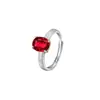 Anillo de Plata de Ley S925 con Piedra Preciosa de Color Natural Topacio Azul Transparente Hielo Peridoto Lujo Ligero Nicho Abierto Ajustable Anillo Venta al por Mayor de Fábrica
