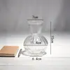 Vaso de Vidro Personalizado com Cor Degradê, Costelas Verticais, Formato de Abóbora, Vaso de Vidro Colorido, Vaso Hidropônico de Mesa Estilo Ins