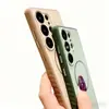 Funda magnética para teléfono con sensación de piel, adecuada para Samsung S26Ultra, anticaídas S25Plus, borde antideslizante con bloqueo de color S24, funda protectora