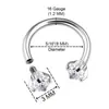 Anillo Súper Brillante de Herradura Perforación Labial F136 Aleación de Titanio Transfronterizo Zirconia Incrustada Perforación Hélice Oído Venta al por Mayor Joyería para Piercings en Stock
