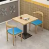 Tienda de fideos para picar, barbacoa, desayuno, juego de mesa y silla para comida rápida, tienda de té de leche y postres, mesa de restaurante, tipo económico comercial