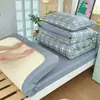 Juego de ropa de cama individual de tres piezas para dormitorio universitario de algodón, completo con edredón, relleno de edredón, funda de edredón de algodón puro y juego de sábanas de seis piezas