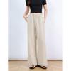Pantalones de Lino Estrechos de Pierna Ancha para Mujer, Verano Delgados Cortos Petite Sueltos Transpirables Frescos Casual Rectos