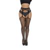 Medias enterizas de tirantes de tubo largo de red abierta jacquard bottoming antideslizantes transparentes encaje sexy medias de red negras 1653