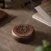 Quemador de Incienso Portátil de Madera Maciza de Nogal Negro Estilo Chino para Uso en Interiores, Adecuado para Árbol de Sándalo, Sándalo y Difusor de Aroma para Ceremonia de Té, Caja Decorativa de Madera