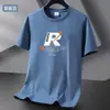 Camiseta Estampada de Manga Curta Solta com Gola Redonda para Homens de Marca da Moda ins Top Versátil Fábrica de Comércio Exterior