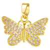 Moda transfronteriza aleación de cobre micro diamante circonita color mariposa colgante accesorios DIY accesorios para collar al por mayor