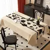 Toalha de Mesa de Luxo Leve de Alta Qualidade Impermeável e à Prova de Óleo Estilo Retro Americano Dopamina Tapete para Mesa de Jantar Estilo Ins Toalha de Mesa para Mesa de Centro