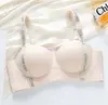 Sujetador de Tirante con Letra para Levantar Pecho Pequeño para Mujeres, Push-Up y Agrandamiento, Soporte Superior Sin Costuras para Senos Secundarios, Sujetador Ajustable Anticaída