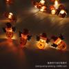 Cadena de Luces Navideñas con Cable de Cobre, con Figuras de Papá Noel, Muñeco de Nieve, Cabeza de Reno, Caja de Regalo y Bastón, para Decoración de Ambiente Festivo