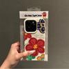 Patrón Lichi Flor Roja Grande Manzana 16Pro Max Funda de Teléfono iPhone15 Patrón de Cuero 14 Silicona 13 Resistente a Caídas 12 Dibujos Animados